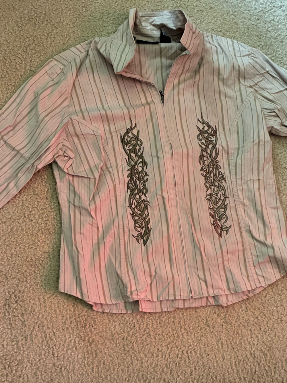 Harley-Davidson Black Label Shirt with Black Patch and Tan Stripes